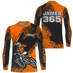 Maxcorners Orange Motocross Racing Jersey Men Kid Upf30+ Dirt Bike Off-Road Shirt MX Jersey MT2809