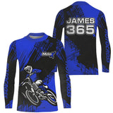 Maxcorners Blue Motocross Racing Jersey Men Kid Upf30+ Dirt Bike Off-Road Shirt MX Jersey MT2809