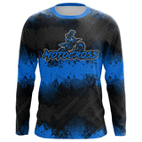 Maxcorners Racing Motocross Jersey Blue Upf30+ Dirt Bike Off-Road Youth Kid Men Motorcycle Shirt XM251 MT2809