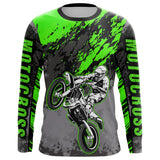 Maxcorners Motocross Racing Jersey Green Upf30+ Dirt Bike Shirt Men Women Kid MX Off-Road Jersey XM154 MT2809
