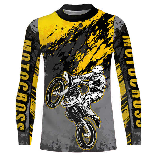 Maxcorners Motocross Racing Jersey Yellow Upf30+ Dirt Bike Shirt Men Women Kid MX Off-Road Jersey XM154 MT2809