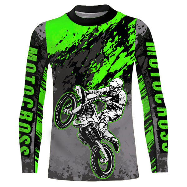 Maxcorners Motocross Racing Jersey Green Upf30+ Dirt Bike Shirt Men Women Kid MX Off-Road Jersey XM154 MT2809