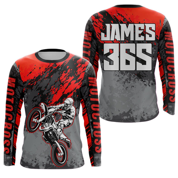 Maxcorners Motocross Racing Jersey Red Upf30+ Dirt Bike Shirt Men Women Kid MX Off-Road Jersey XM154 MT2809