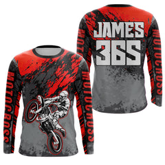 Maxcorners Motocross Racing Jersey Red Upf30+ Dirt Bike Shirt Men Women Kid MX Off-Road Jersey XM154 MT2809