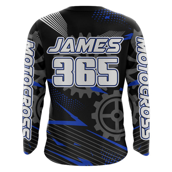 Maxcorners Blue Motocross Racing Jersey Upf30+ Dirt Bike Shirt Kids Women Men Off-road Jersey XM199 MT2809