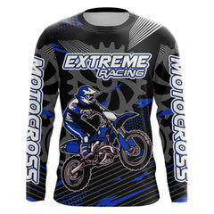 Maxcorners Blue Motocross Racing Jersey Upf30+ Dirt Bike Shirt Kids Women Men Off-road Jersey XM199 MT2809