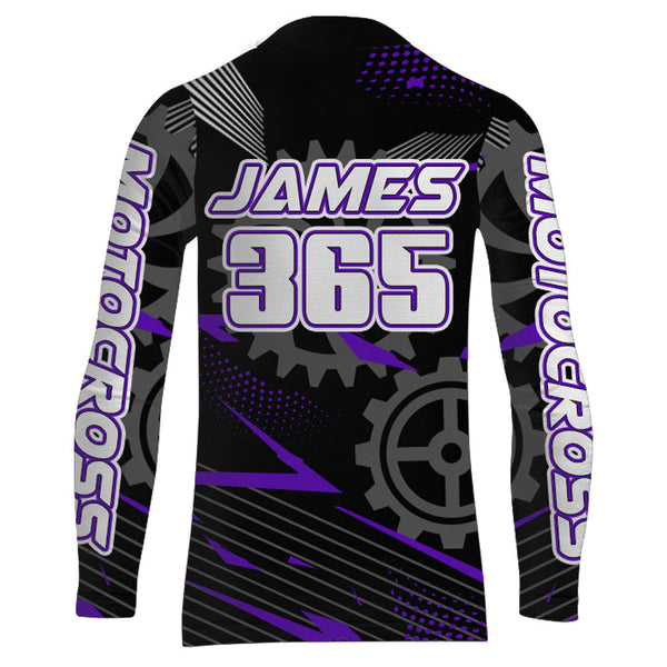 Maxcorners Purple Motocross Racing Jersey Upf30+ Dirt Bike Shirt Kids Women Men Off-road Jersey XM199 MT2809