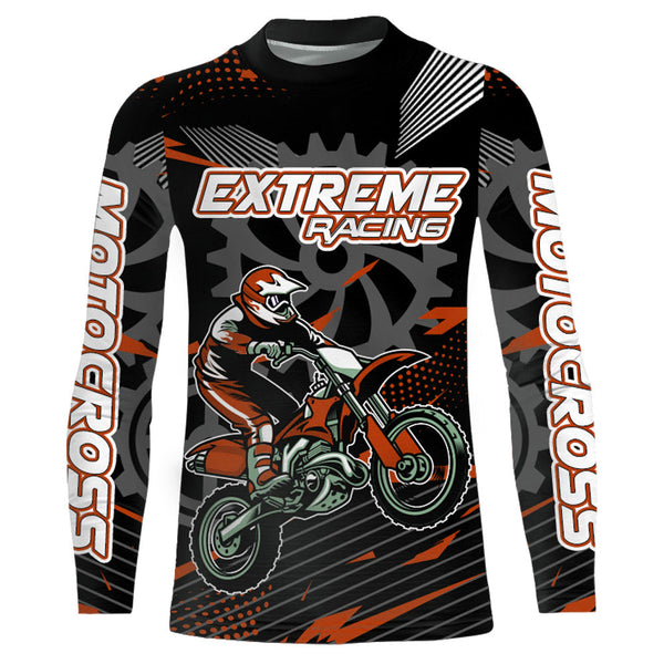 Maxcorners Orange Motocross Racing Jersey Upf30+ Dirt Bike Shirt Kids Women Men Off-road Jersey XM199 MT2809