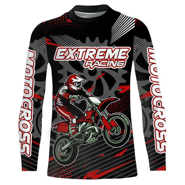 Maxcorners Red Motocross Racing Jersey Upf30+ Dirt Bike Shirt Kids Women Men Off-road Jersey XM199 MT2809