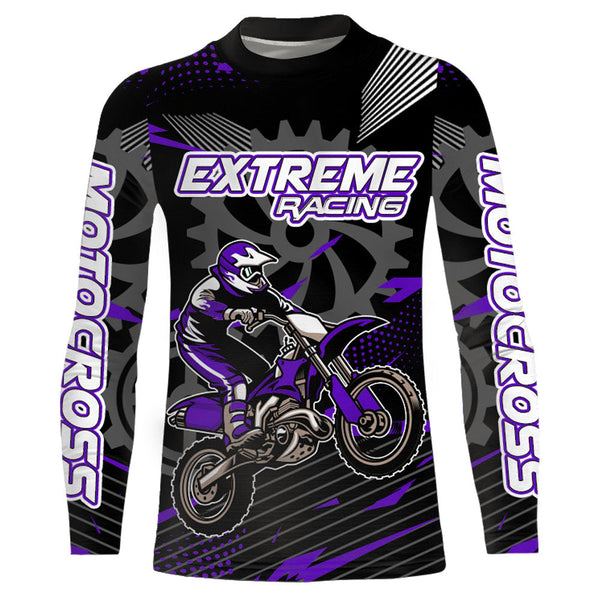 Maxcorners Purple Motocross Racing Jersey Upf30+ Dirt Bike Shirt Kids Women Men Off-road Jersey XM199 MT2809