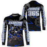 Maxcorners Blue Motocross Racing Jersey Upf30+ Dirt Bike Shirt Kids Women Men Off-road Jersey XM199 MT2809