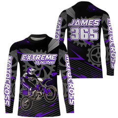 Maxcorners Purple Motocross Racing Jersey Upf30+ Dirt Bike Shirt Kids Women Men Off-road Jersey XM199 MT2809