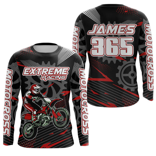 Maxcorners Red Motocross Racing Jersey Upf30+ Dirt Bike Shirt Kids Women Men Off-road Jersey XM199 MT2809
