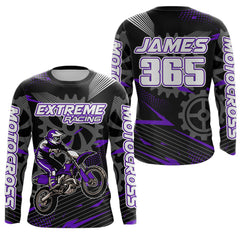 Maxcorners Purple Motocross Racing Jersey Upf30+ Dirt Bike Shirt Kids Women Men Off-road Jersey XM199 MT2809