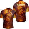 Maxcorners Custom Dragon Bowling Shirt for Men Women Bowling Jersey Flaming Bowling Shirt LM0705