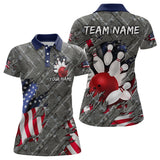 Maxcorners American Flag Bowling Shirt for Men and Women Patriotic Bowling Jere for Bowlers