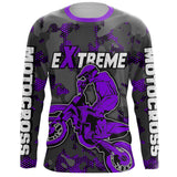 Maxcorners Motocross Jersey Purple Upf30+ Dirt Bike MX Racing Kid Men Women Motorcycle Shirt MT2809