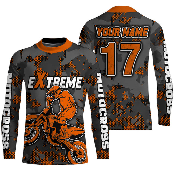 Maxcorners Motocross Jersey Orange Upf30+ Dirt Bike MX Racing Kid Men Women Motorcycle Shirt XM112 MT2809