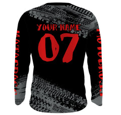 Maxcorners Motocross Jersey Kid Men Dirt Bike Racing Shirt Upf30+ Off-road Motorcycle Jersey Red MT2809