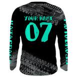 Maxcorners Motocross Jersey Kid Men Dirt Bike Racing Shirt Upf30+ Off-road Motorcycle Jersey Turquoise MT2809