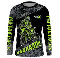 Maxcorners Motocross Jersey Kid Men Dirt Bike Racing Shirt Upf30+ Off-road Motorcycle Jersey Lime Green MT2809