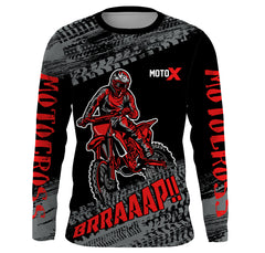 Maxcorners Motocross Jersey Kid Men Dirt Bike Racing Shirt Upf30+ Off-road Motorcycle Jersey Red MT2809