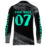 Maxcorners Motocross Jersey Kid Men Dirt Bike Racing Shirt Upf30+ Off-road Motorcycle Jersey Turquoise MT2809