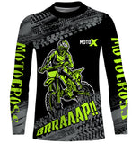 Maxcorners Motocross Jersey Kid Men Dirt Bike Racing Shirt Upf30+ Off-road Motorcycle Jersey Lime Green MT2809