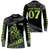 Maxcorners Motocross Jersey Kid Men Dirt Bike Racing Shirt Upf30+ Off-road Motorcycle Jersey Lime Green MT2809