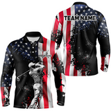 Maxcorners Patriotic Golf Polo Shirts Custom for Men and Women Golf Shirts Personalized LM2007