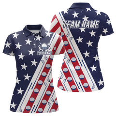 Maxcorners Custom American Golf Polo Shirt Patriotic Golf Shirts for Men Women Team Name LM2007
