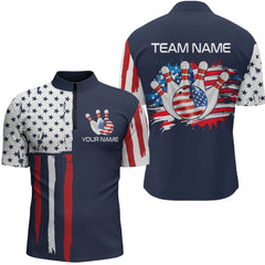 Maxcorners Custom American Bowling Shirt Bowling Jersey for Men Women Team Polo&1/4 Zip