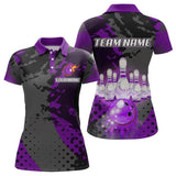 Maxcorners Fire Bowling Shirt Custom Purple Bowling Jersey for Men Women with Team Name