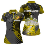 Maxcorners Fire Bowling Shirt Custom Yellow Bowling Jersey for Men Women with Team Name