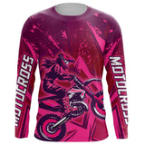 Maxcorners Pink Motocross Racing Jersey Women Kid Men UV Protective Youth Adult Dirt Bike Shirt XM270 MT2809