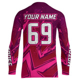 Maxcorners Pink Motocross Racing Jersey Women Kid Men UV Protective Youth Adult Dirt Bike Shirt XM270 MT2809