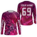 Maxcorners Pink Motocross Racing Jersey Women Kid Men UV Protective Youth Adult Dirt Bike Shirt XM270 MT2809