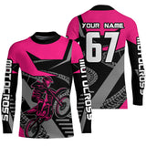 Maxcorners Pink Motocross Racing Jersey Women Men Kid Motorcycle Dirt Bike Shirt MT2709