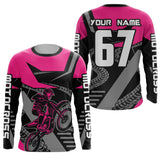 Maxcorners Pink Motocross Racing Jersey Women Men Kid Motorcycle Dirt Bike Shirt MT2709