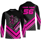 Maxcorners Motocross Racing Jersey Pink Custom Dirt Bike Motorcycle Shirt For Kid Men Women MT2709