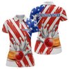 Maxcorners US Patriotic Bowling Shirts for Men Women Team Custom Bowling Polo & Quarter Zip LM1708