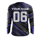 Maxcorners Blue Motocross Racing Jersey Kid Women Men Upf30+ Youth Dirt Bike Off-Road Shirt MT2809