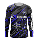 Maxcorners Blue Motocross Racing Jersey Kid Women Men Upf30+ Youth Dirt Bike Off-Road Shirt MT2809