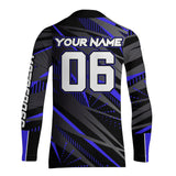 Maxcorners Blue Motocross Racing Jersey Kid Women Men Upf30+ Youth Dirt Bike Off-Road Shirt MT2809