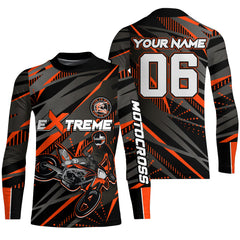 Maxcorners Orange Motocross Racing Jersey Kid Women Men Upf30+ Youth Dirt Bike Off-Road Shirt MT2809
