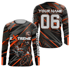 Maxcorners Orange Motocross Racing Jersey Kid Women Men Upf30+ Youth Dirt Bike Off-Road Shirt MT2809