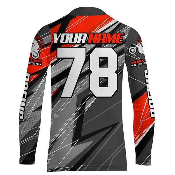 Maxcorners Red Motocross Racing Jersey Kid Women Men Dirt Bike Shirt Upf30+ Off-Road Riding Shirt XM249 MT2809