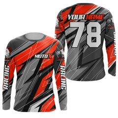 Maxcorners Red Motocross Racing Jersey Kid Women Men Dirt Bike Shirt Upf30+ Off-Road Riding Shirt XM249 MT2809