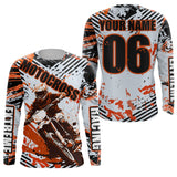 Maxcorners Orange Motocross Racing Jersey Men Kid MX Custom UV Protective Dirt Bike Off-road Shirt MT2809