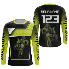 Maxcorners Lime Green Motocross Jersey Men Kid Women Custom Racing Dirt Bike Racing Shirt  LM2809